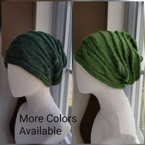 MORE COLORS - Alpaca and Wool Cable Slouch Hat - Unisex - Men - Women - 9 Colors Available