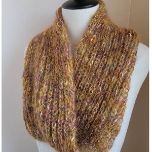 MORE COLORS - Chunky Rib Infinity Mobius Scarf, Mohair Metalic, Browns, Grays, Multicolored