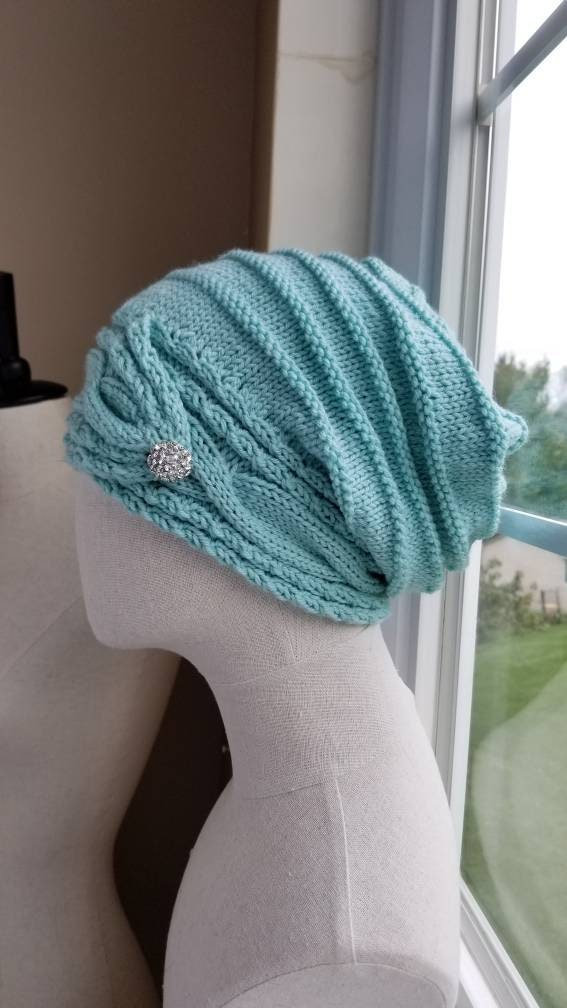 Mint Green Slouch Hat - Etsy display picture 1