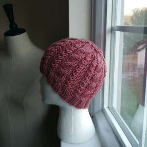 Cable Knit Bun Hat Pattern Pony Tail Hat Pattern Knitting Pattern image 4