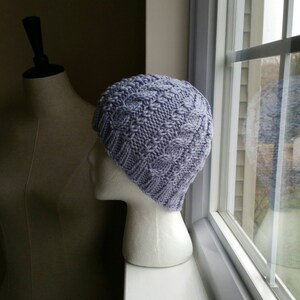 Cable Knit Bun Hat Pattern Pony Tail Hat Pattern Knitting Pattern image 3