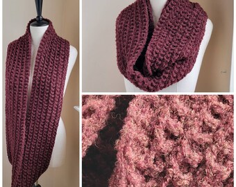 MORE COLORS Infinity Farrow Rib Scarf Alpaca and Wool Red