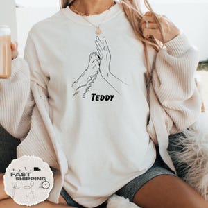 Pet Lover Owner Gifts, Dog Lover Shirt, Human Hand and Paw Shirt, High Five Shirt, Dog Paw Animal Lover Shirt, Comfort Colors T-shirt