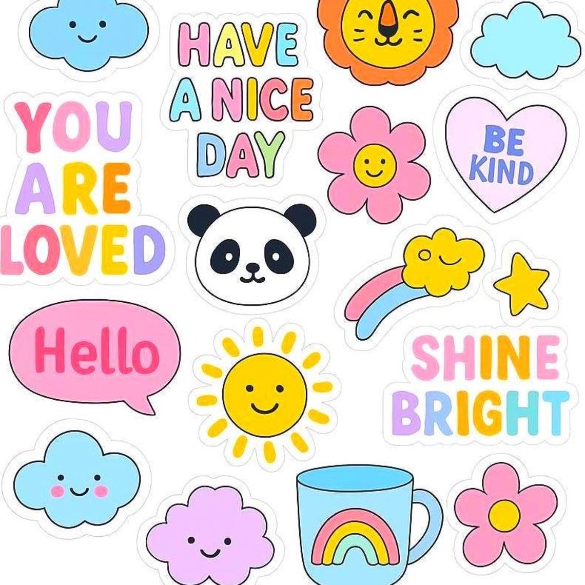 Printable Sticker Pack – 30 Aesthetic Fun Designs for Mugs Tumblers ...