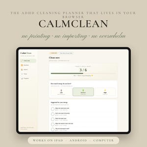ADHD Cleaning Planner App, Cleaning Schedule and Chore Chart, House Cleaning Checklist, Declutter Planner, Home Reset Routine