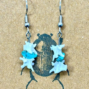 Rattlesnake Vertebrae and Turquoise Earrings