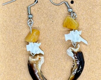 Porcupine Claws Rattlesnake Vertebrae and Yellow Aventurine
