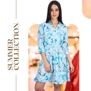 Floral Shirt Dress: Lightweight Blended Cotton Tunic - Blossom Breeze Style