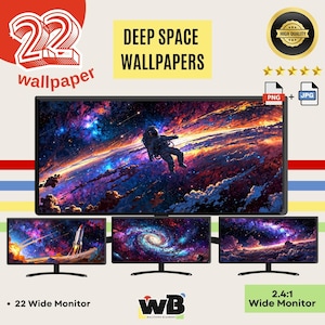 Space Wallpaper Deep Space Aesthetic Astronaut Rocket Wide Monitor Background Art