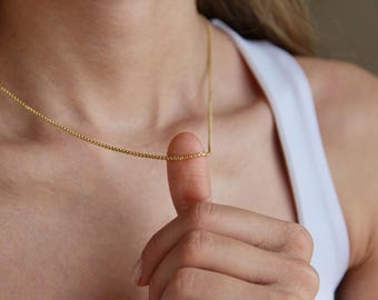 Collar de cadena redonda de oro amarillo macizo de 14 quilates, cadena de oro de 2 mm de grosor, joyería para uso diario, cadena minimalista de oro auténtico, joyería unisex.