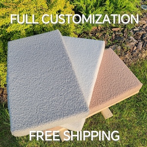 Custom Bench Cushion - Chair & Window Seat Cushion | Indoor and Outdoor | Linen, Boucle, Burlap | Foam or Fiber Fill