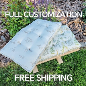 Custom Bench Cushion Tufted - Tufred Window Seat Cushion |Tufted Floor Cushion | Custom Cushion Cover