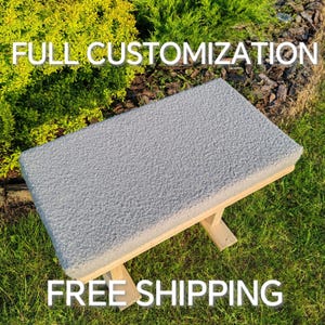 Custom Bench Cushion - Chair & Window Seat Cushion | Indoor and Outdoor | Linen, Boucle, Burlap | Foam or Fiber Fill