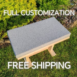 Custom Bench Cushion - Chair & Window Seat Cushion | Indoor and Outdoor | Linen, Boucle, Burlap | Foam or Fiber Fill