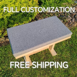 Custom Bench Cushion - Chair & Window Seat Cushion | Indoor and Outdoor | Linen, Boucle, Burlap | Foam or Fiber Fill