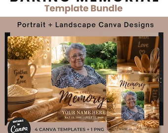 Modello Canva per commemorazione di un dolce / Sfondo commemorativo per la nonna / Presentazione funebre e immagine PNG ricordo