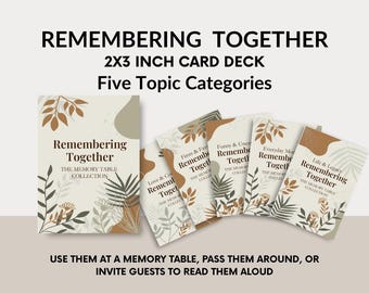 Funeral Memory Prompt Cards – Physical Deck of 50 | Ready-to-Use Celebration of Life Activity | Ships Fast | Made in USA