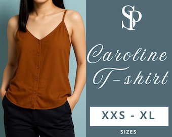 Tank Top Sewing Pattern PDF | Easy DIY Cami Top | Instant Download | Sleeveless Shirt Pattern | Sizes xxs - xl | Beginner Friendly