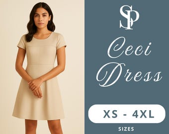 Dress Sewing Pattern PDF | Classic A-Line Dress for Women | Beginner Sewing Project | DIY Clothing | Sizes XS to 4XL
