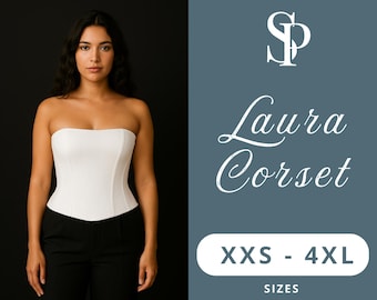 Strapless Corset Sewing Pattern PDF | Classic Boned Bodice | Elegant Curve Waist Cincher | XXS–4XL | Digital Download