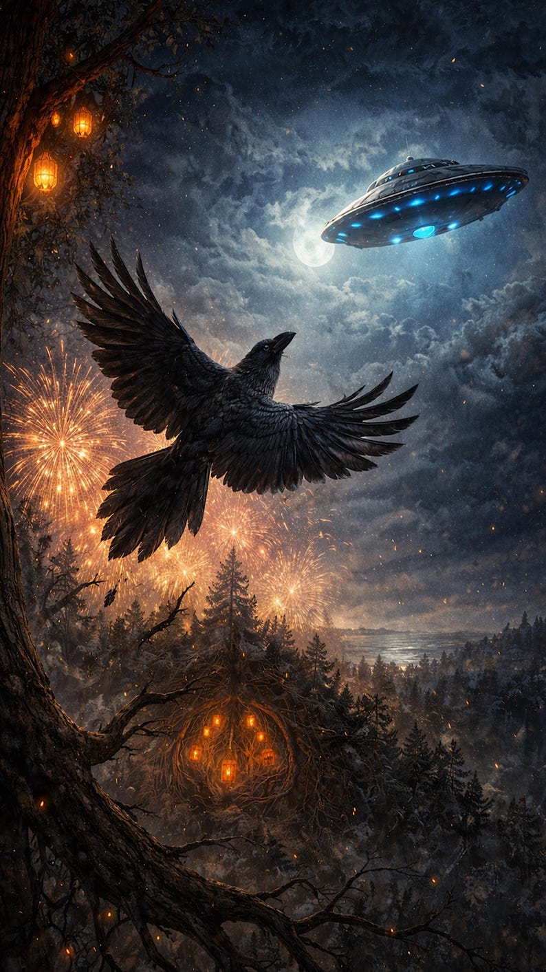 Raven Firework Robot Raven Poster Pack | UFO Alien Art | 12 Print Ready PNG Posters ...