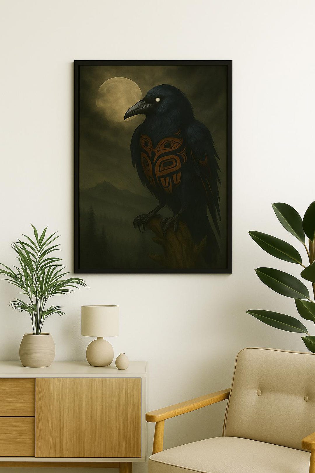 Indigenous Form Line Spirit Raven Wall Art Indigenous Formline Poster First Nations Bird ...