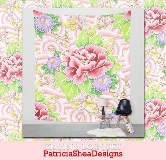 Scarica Gratis Images Tapisserie Murale Floral Rose Kimono Bouquet Elegant Aquarelle actualisé salutations