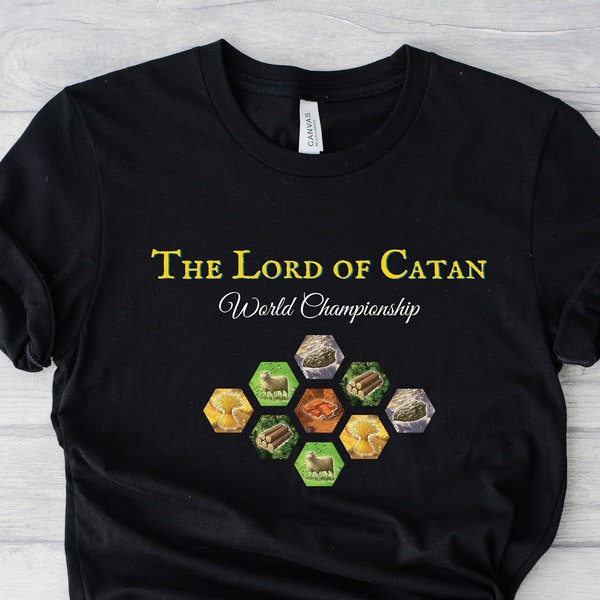 The Lord of Catan World Championship Tshirt, Unisex T-shirt, Catan Board Custom Game Shirt, All Sizes