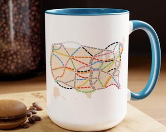 Ticket to Ride New Two-Tone Coffee Mugs, 15oz