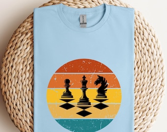 Retro Print Chess T-Shirt: Unisex Game Night Apparel