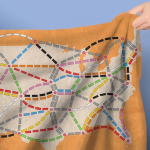 Ticket to Ride Velveteen Blanket: Cozy Board Game Throw