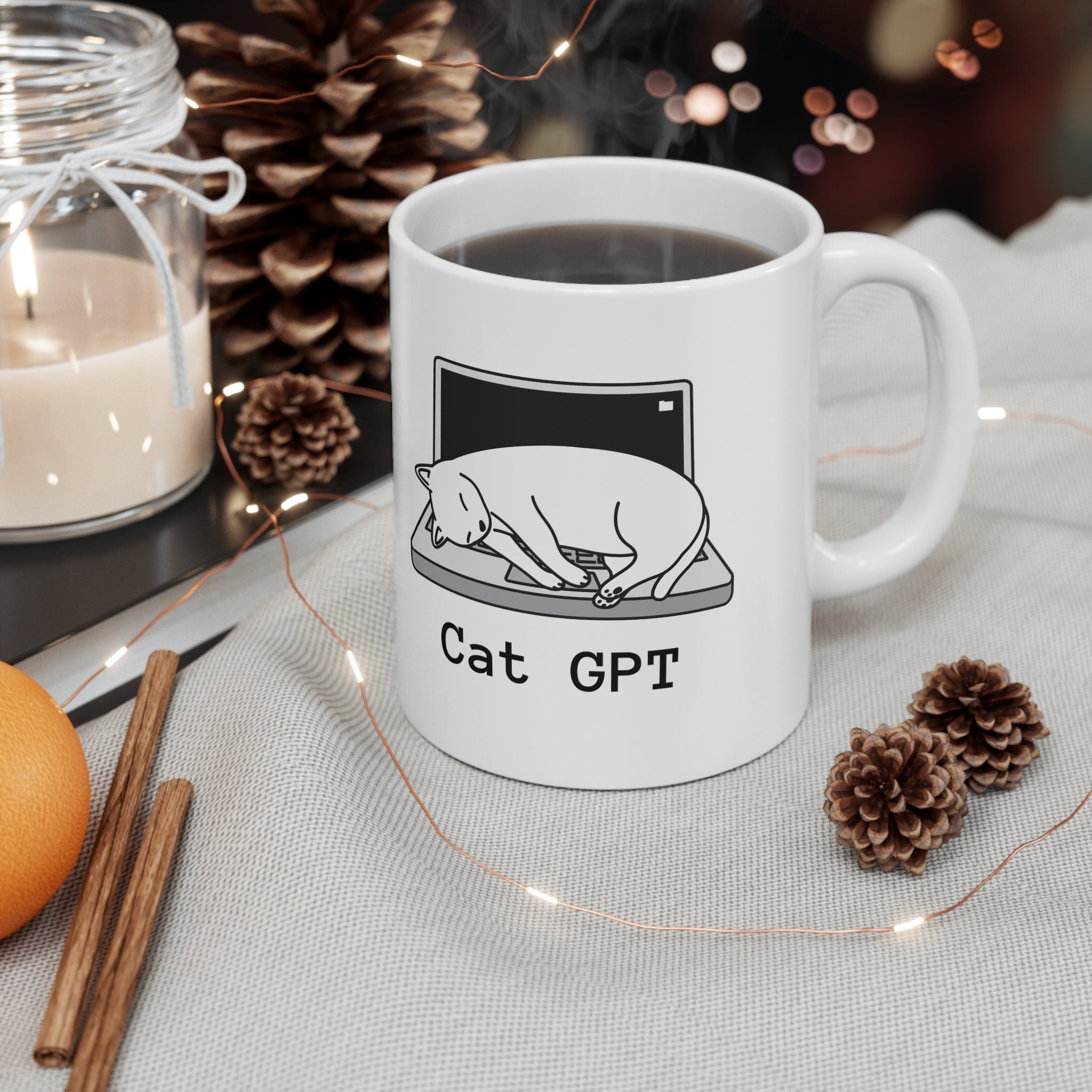 Cat GPT, Chat GPT Ceramic Mug 11oz, White - Etsy