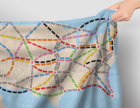 Ticket to Ride Velveteen Blanket: Cozy Board Game Throw