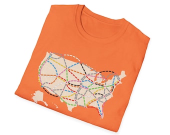 Ticket to Ride T-Shirt: USA Map Board Game, Softstyle Cotton