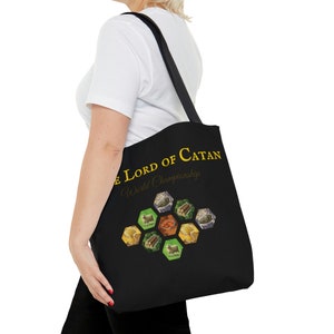 The Lord of Catan, Catan Board Game, Black Tote Bag (AOP), Shopping Bag, grocery bag, Catan Bag, Catan Merch, 3 sizes