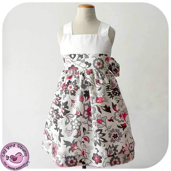 Spring dress - 12m to 6y - pdf Pattern and Instructions - easy sew - perfect flower girl dress - elastic back - 2 options to tie straps