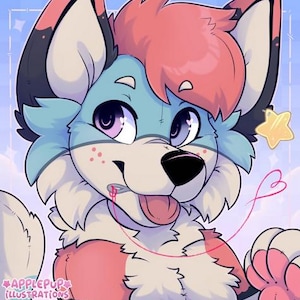 Plushie canine furry icon YCH