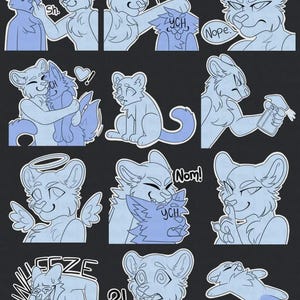 Lot d&#39;autocollants Big Cat Telegram (12 choix)