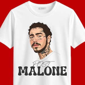 Descarga digital de Post Malone PNG y JPG, diseño de tatuaje gráfico de fan art de Post Malone, regalo perfecto con tatuajes faciales de Post Malone