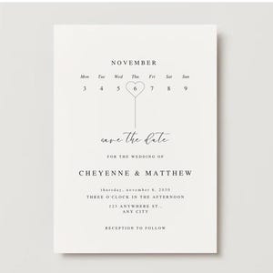 Eenvoudige Save The Date, zwart-wit Save The Date, gepersonaliseerde Save The Date, Save The Date-kaarten, stijlvolle Save The Date, hart