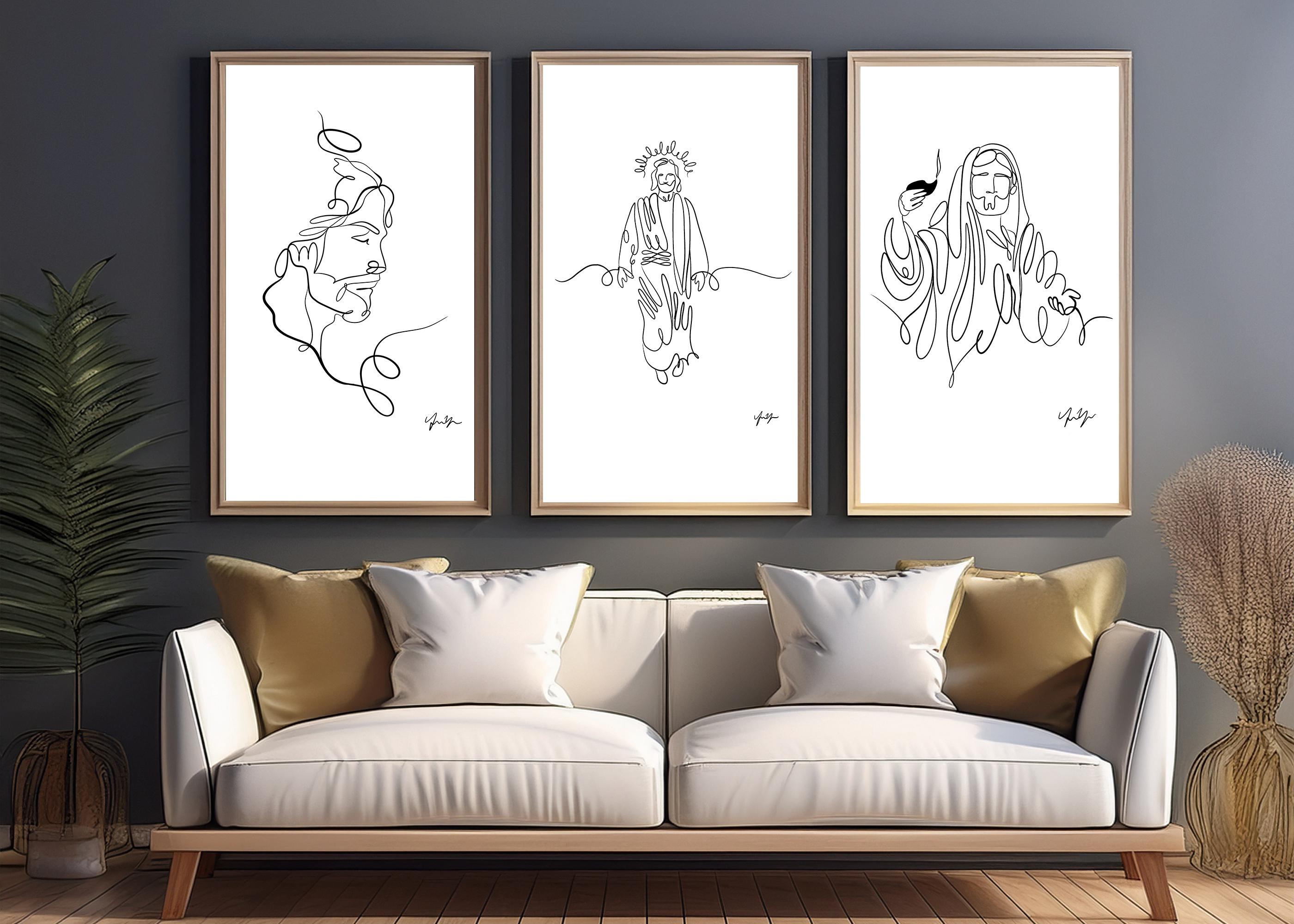 Jesus Line Art Print: Modern Minimalist Christian Home Decor - Etsy