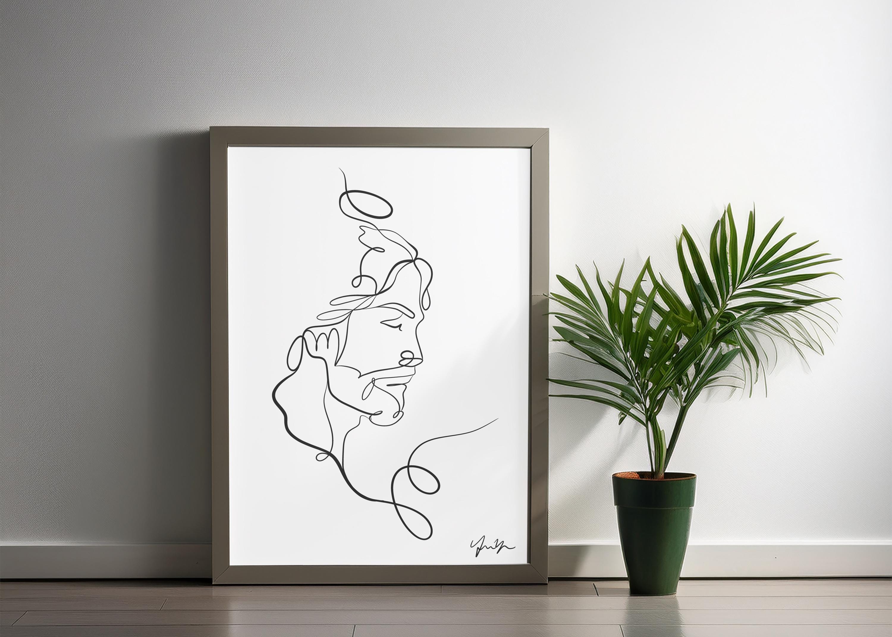 Jesus Line Art Print: Modern Minimalist Christian Home Decor - Etsy