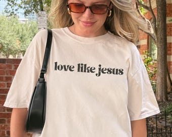 Love Like Jesus PNG, Distressed Christian Shirt Sublimation, Minimalistic Bible Verse Digital Download, Faith Scripture PNG