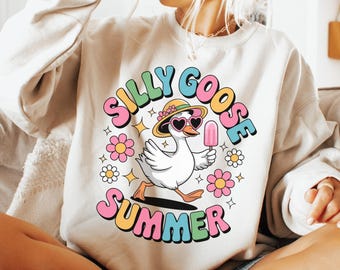 Silly Goose Summer PNG, Funny Summer PNG, Summer Vibe PNG, Boho Floral Coquette Duck, Funny Girly Animal Shirt, Preppy Trendy, Summer Trip