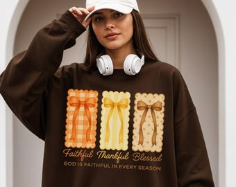 Grateful Thankful Blessed Png, Coquette Fall Season Png, Faith Based Autumn Sublimation, Christian Fall Bow Png, Religious Fall Png