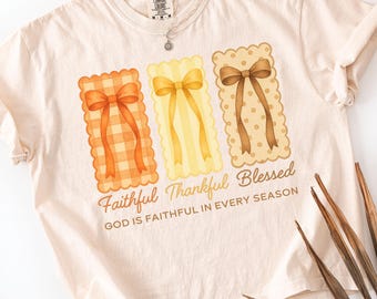 Grateful Thankful Blessed Png, Coquette Fall Season Png, Faith Based Autumn Sublimation, Christian Fall Bow Png, Religious Fall Png