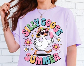 Silly Goose Summer PNG, Funny Summer PNG, Summer Vibe PNG, Boho Floral Coquette Duck, Funny Girly Animal Shirt, Preppy Trendy, Summer Trip