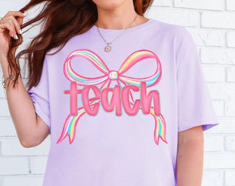 Lehrer Png, Preppy Lehrer Png, Neon Lehrer Bogen Png, Zurück zu Schule Png, Lehrer Kokette Bogen Design, Lehren Png, Erster Schultag Png
