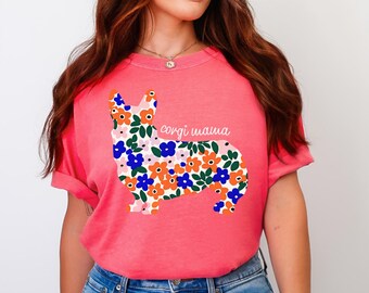 Corgi Mama PNG, Corgi Mom Floral Sublimation Design, Dog Mom PNG, Pet Mom PNG, Dog Coquette Png, Preppy Dog Mom Flower Png, Dog Mom Life Png