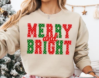 Merry and Bright PNG Bundle, Preppy Christmas PNG, Trendy Holiday Shirt Design, Christmas Sublimation, Red and Green Xmas PNG